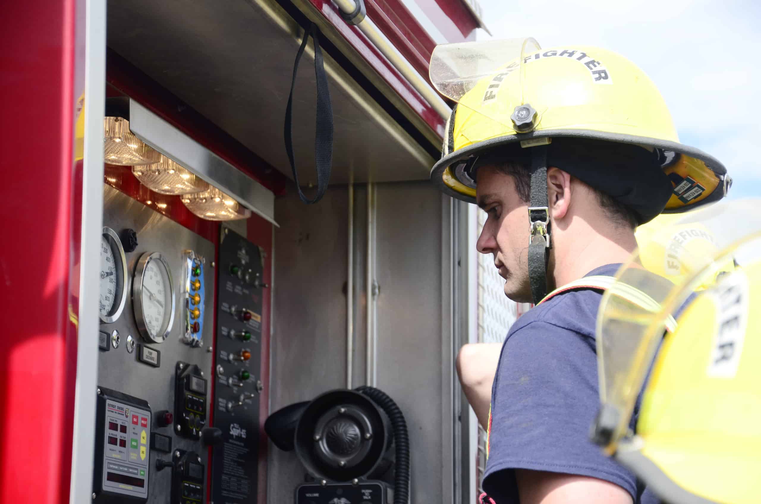 Kevan Ramsden watches the controls as water begins to flow.