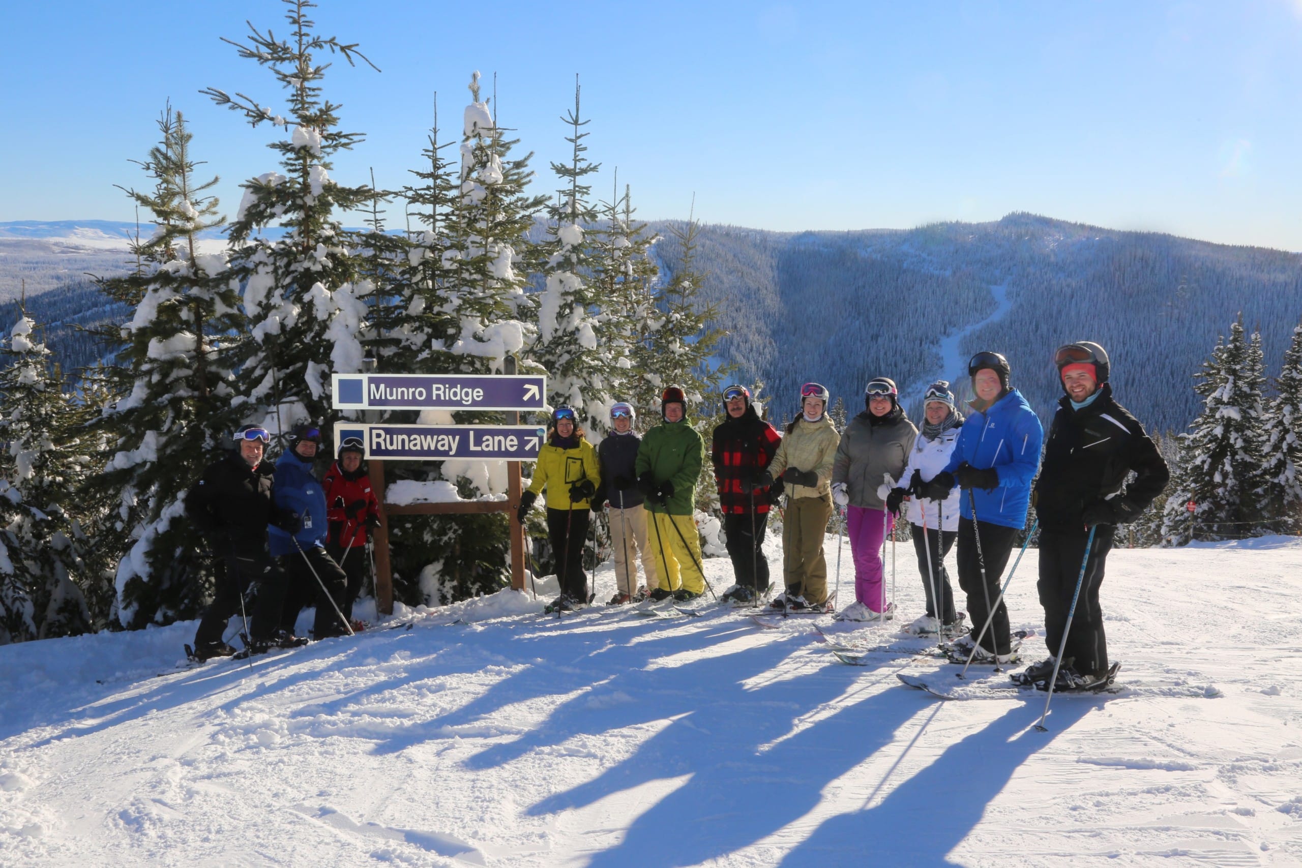 FOUR GENERATIONS STRONG: Munro’s family and decendants pose with SPR representatives at the top of Munro Ridge. - Photo Submitted