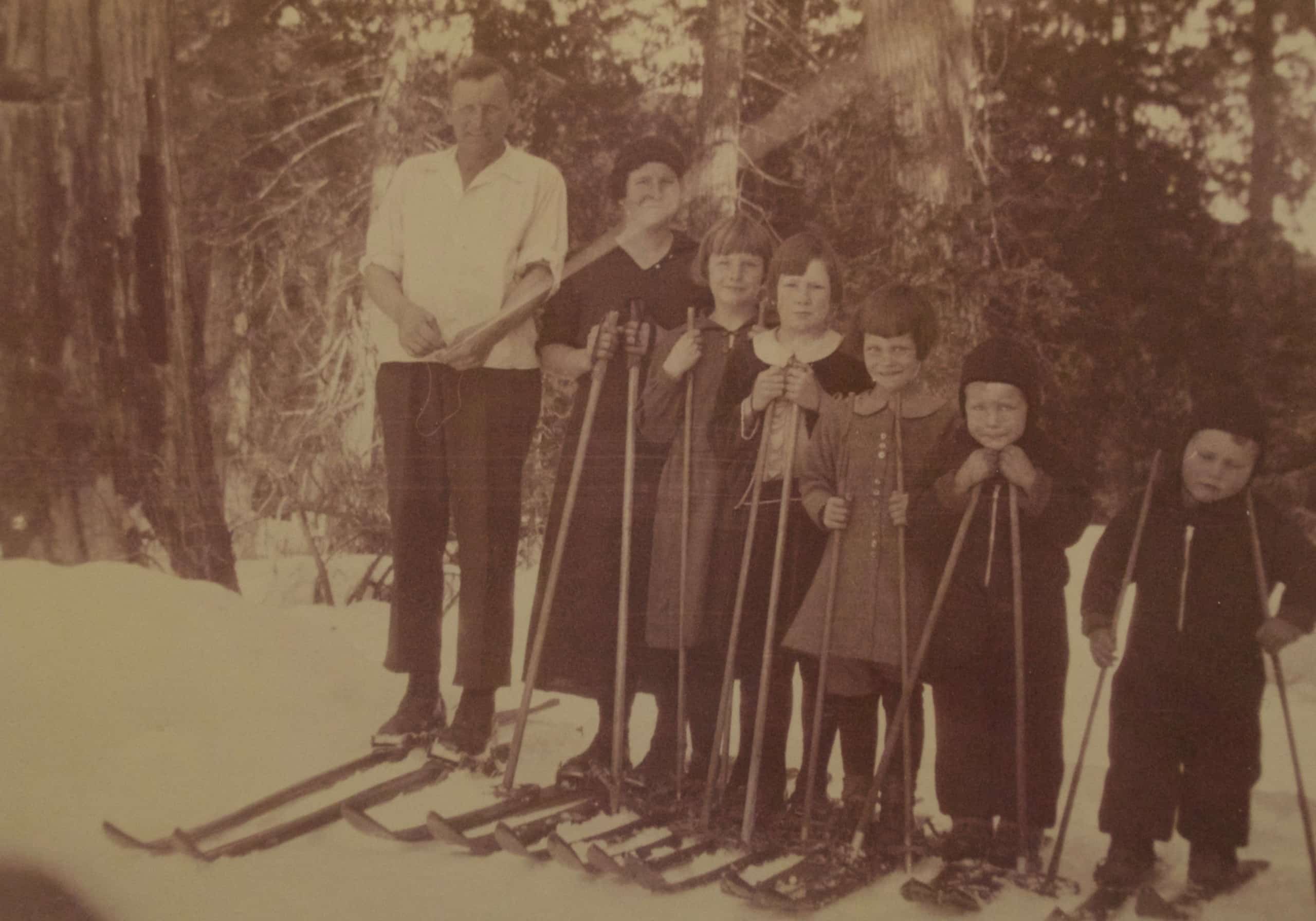 Learning the ropes: A young Ralph Nelson (second from the right) poses with his family during an early age ski day. - Photo Submitted