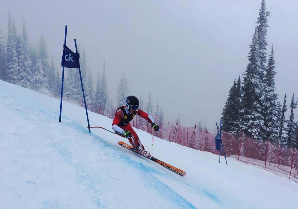 Beckett Hooton races down the Super G course. - Photo by Johnny Crichton