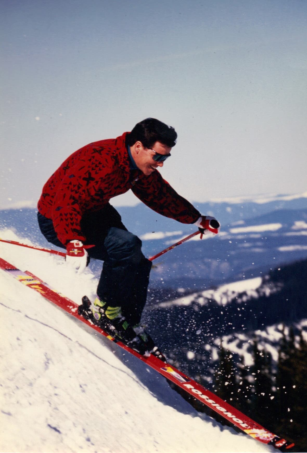 Gettin' after it: Nicolson does some product testing during the 1994-95 winter season. - Photo submitted