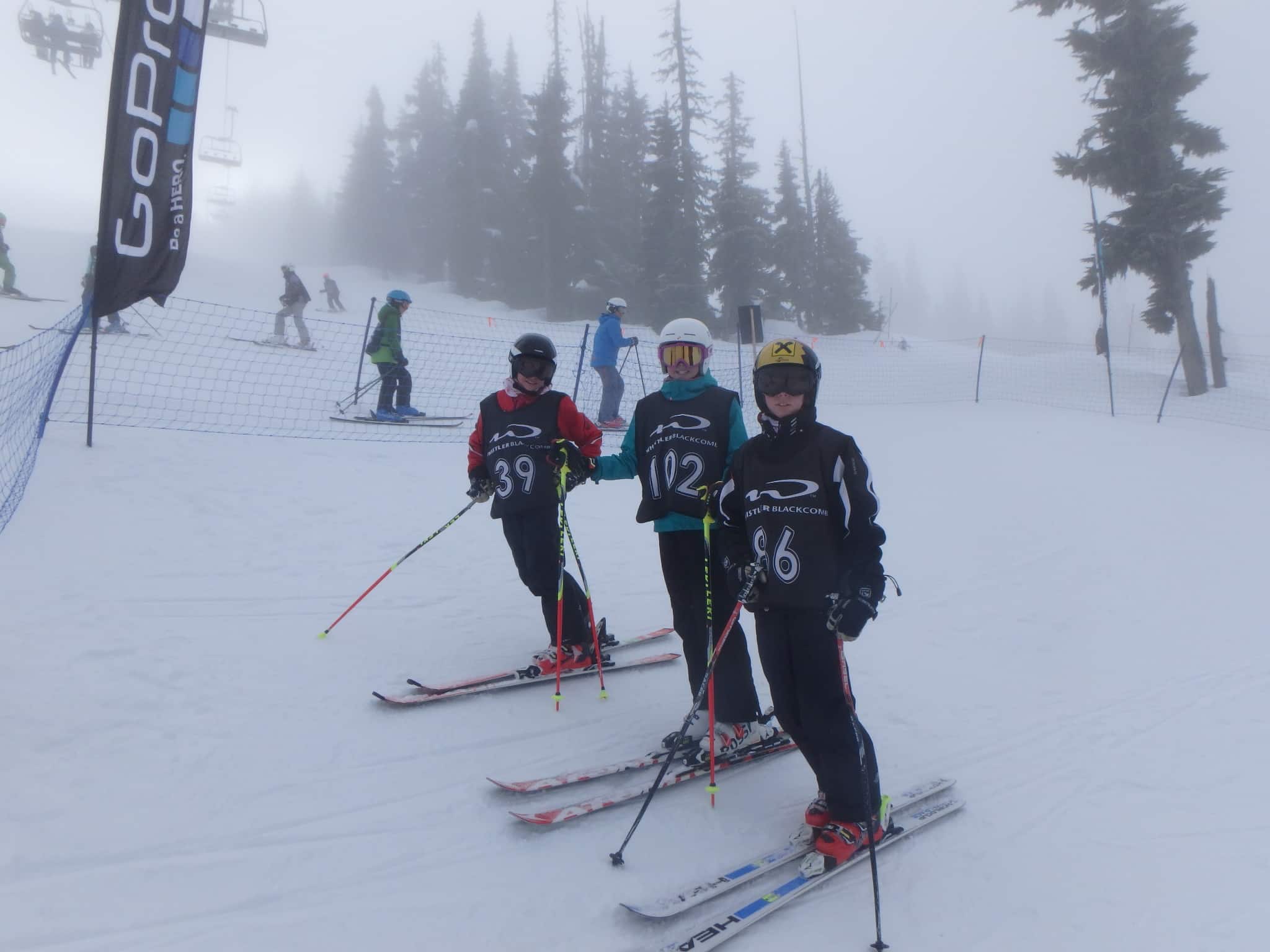 Skiing in Whistler: Euan Currie, Cameron Currie and Jaida McKenzie-White raced ski cross on Feb. 27 and 28. - Photo by Serenity Currie