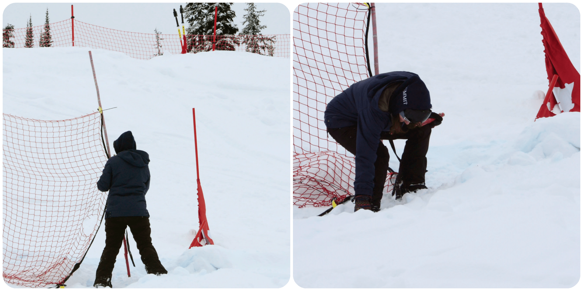 Repairing the course.