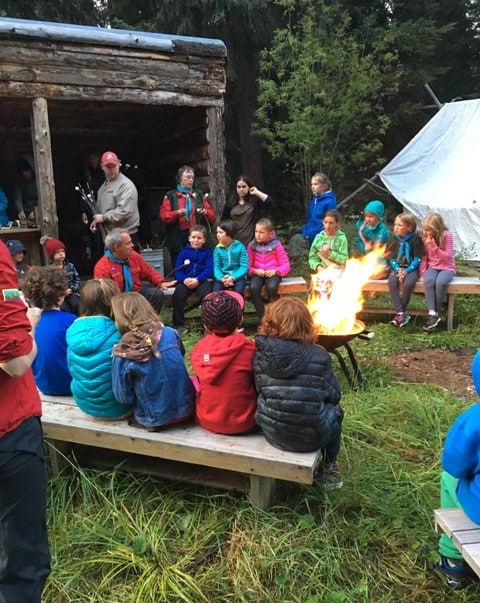 Scouts members at a group campfire. PHOTO submitted