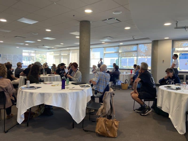 A large number of groups working in the outdoor recreation sector in B.C. attended the fourth session held by the Ministry of Environment and Climate Change Strategy at Thompson Rivers University. Photo by Liz McDonald