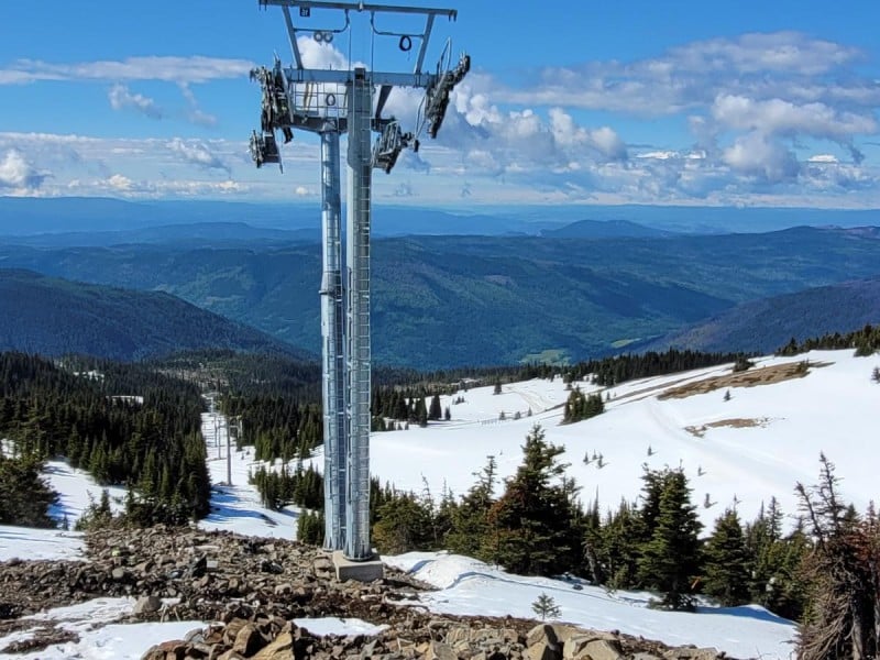 Construction on the West Bowl chairlift.