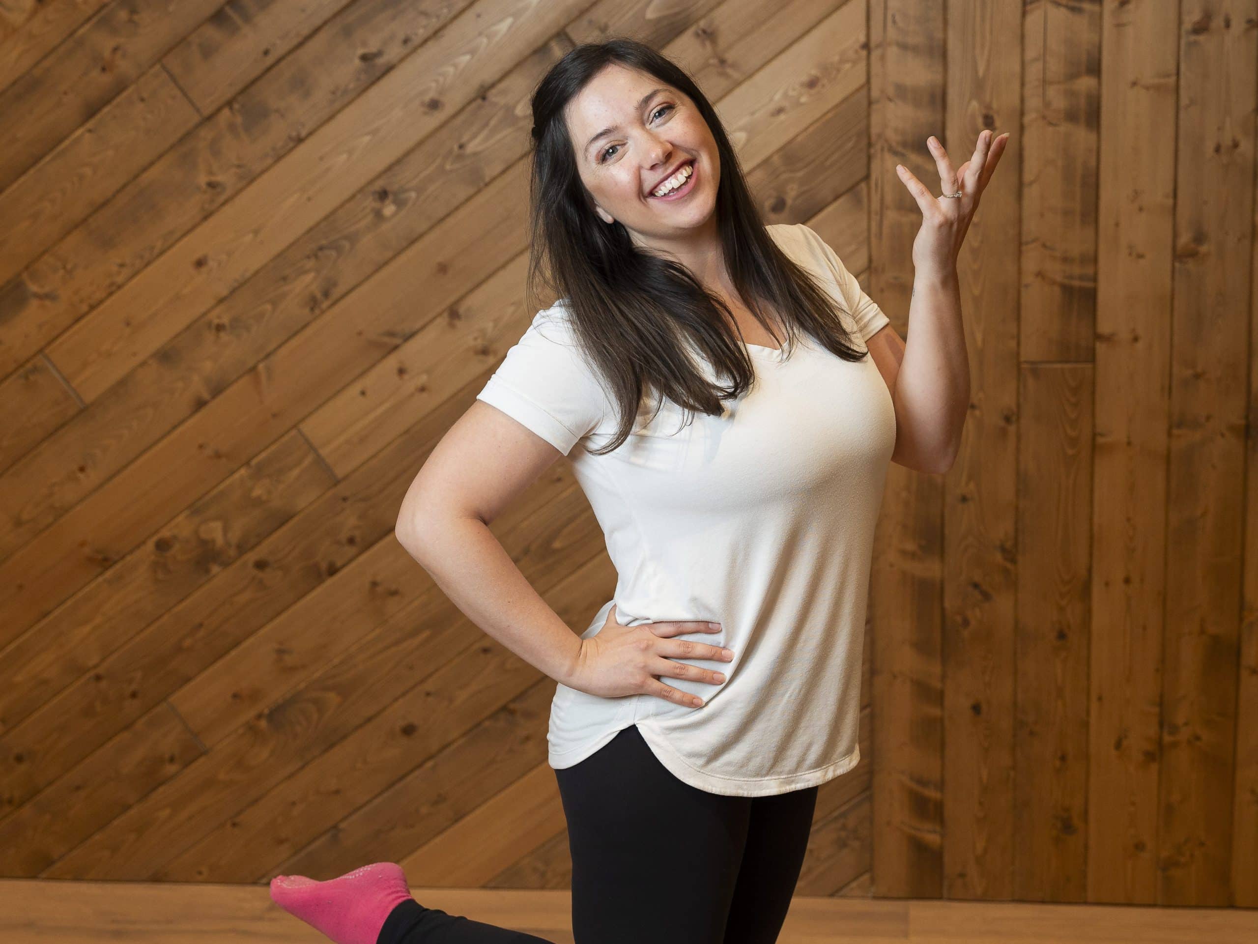 Kayla Alfred in her yoga studio.