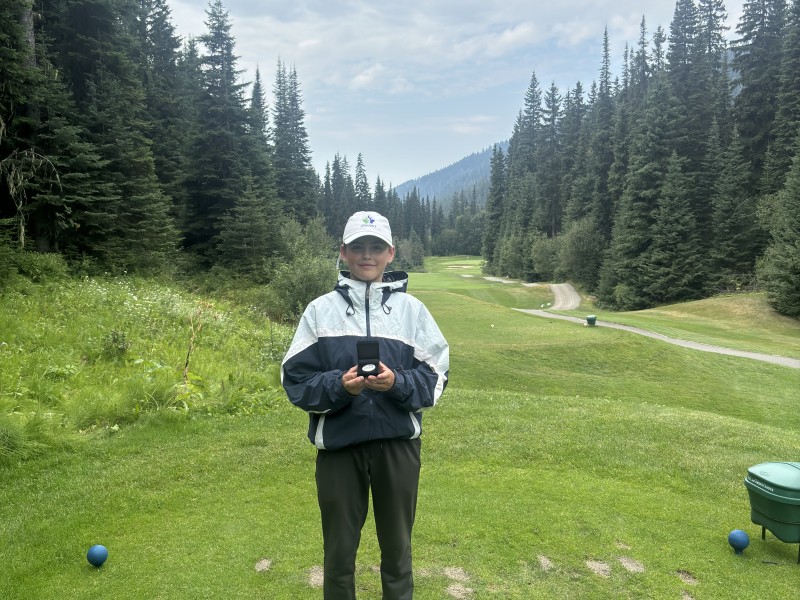 Two time winner of the Junior Monthly Medal Program for June and July, Blake Morris. Photo provided by Sun Peaks pro shop